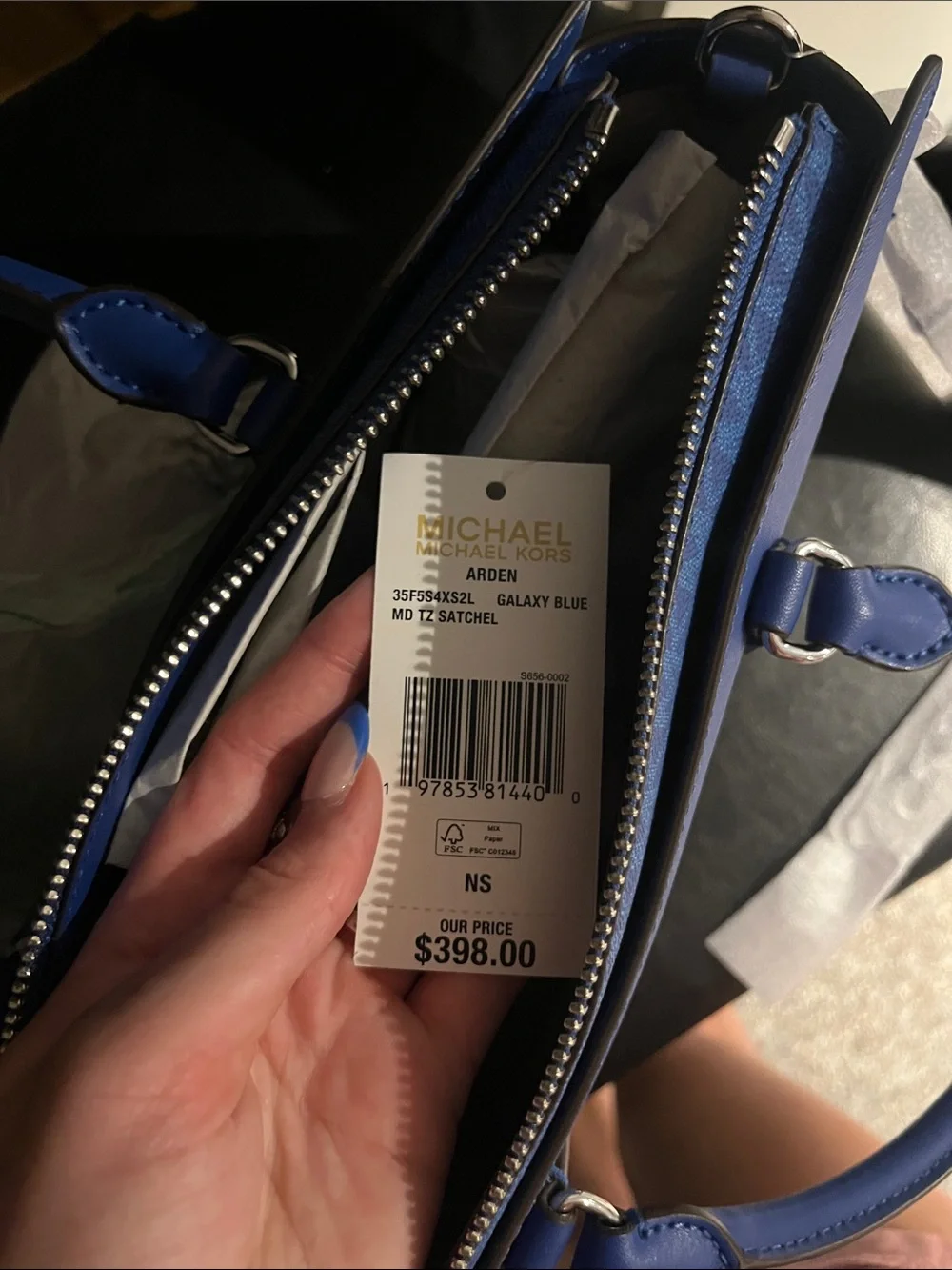 Michael Kors Cobalt Blue Leather Satchel